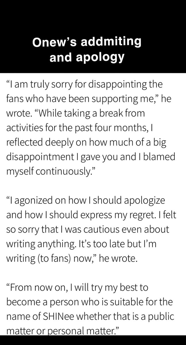 //twOnew sexually harassed an 20yo women, Onew admitted and said it’s bc he was drunk.....It’s just quite funny how being drunk excuses sexual harassment. Onew walked free without any charges.