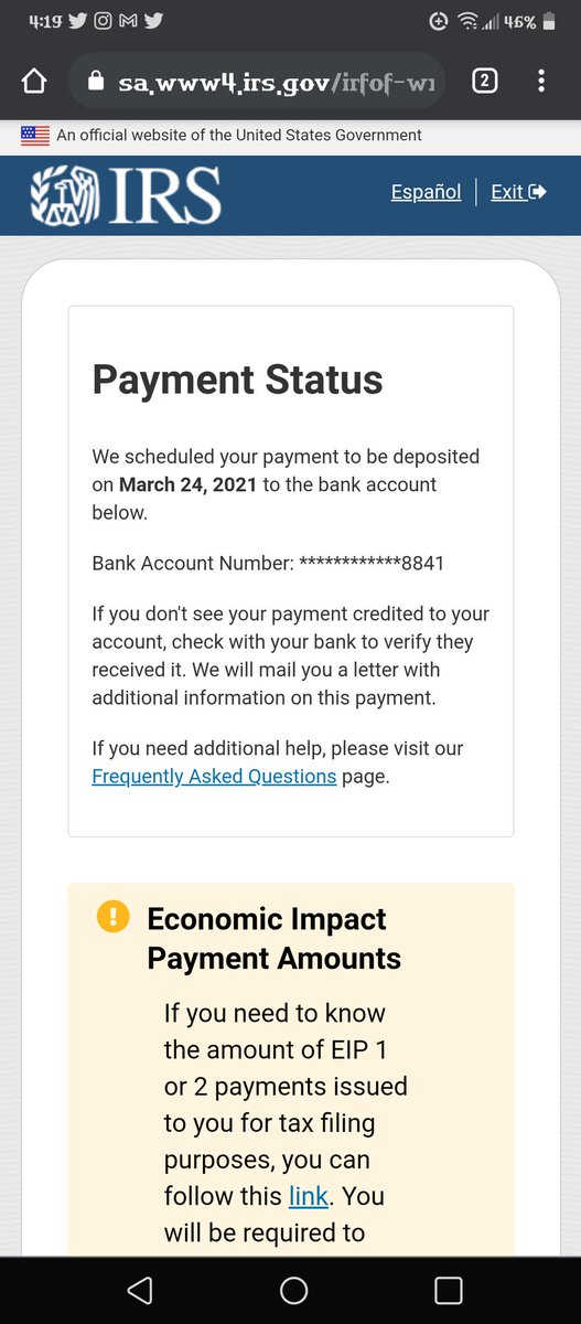SnappdGinger's tweet photo. @USDirectExpress Anyone else with Social security and Direct express getting this message on the IRS tool? https://t.co/YlyEFsBnJp