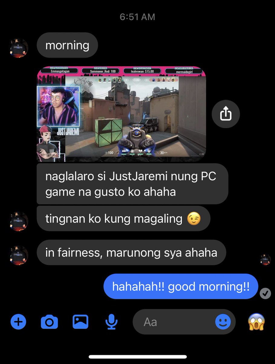 amiliejoy's tweet photo. @JustJaremi check this out... 🤣😂🤣

my husband, @Biboy016 , send me this early in this morning.. 

i don’t know if you understand tagalog but ill translate it on reply below. https://t.co/yWDI2buXlO