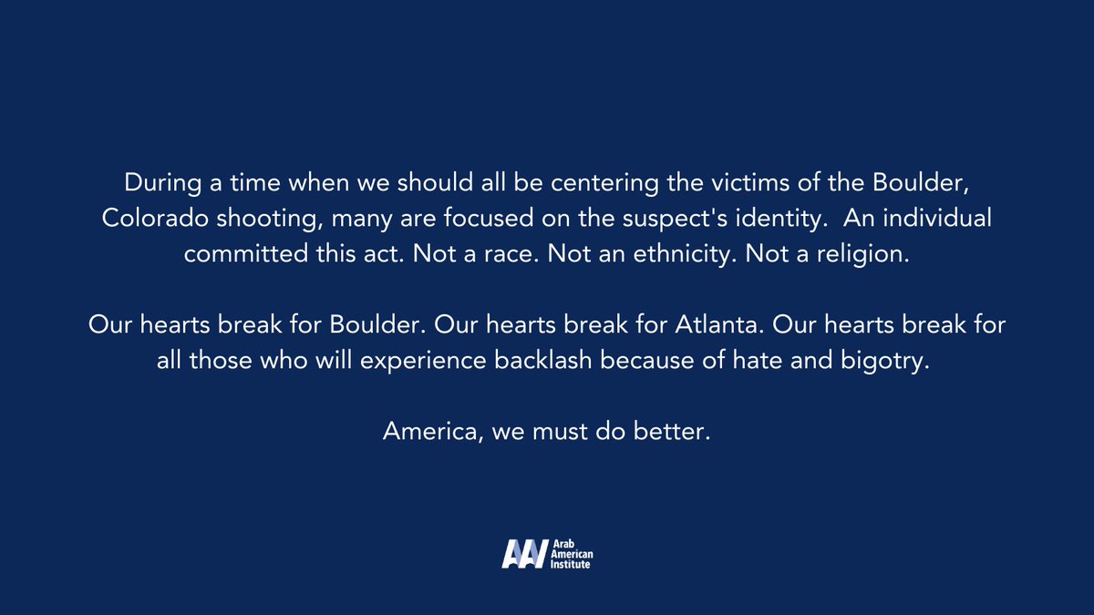 AAIUSA's tweet photo. Our hearts break for #Boulder. 

Our hearts break for #Atlanta. https://t.co/FFgnAuKRGD