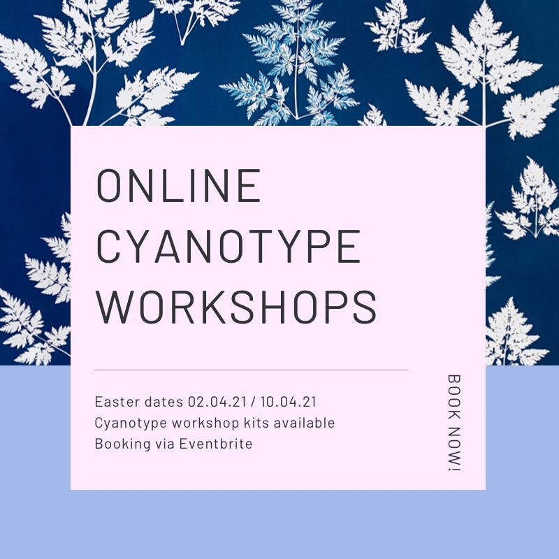 My new online cyanotype workshops are now open for booking! 🙌🏻✨

Easter dates are 2 &amp; 10 April. Workshops will be accessible via a zoom link and kits are available if you don’t have your own materials. Come join me for some creative photography 💙

eventbrite.co.uk/o/molly-behagg…