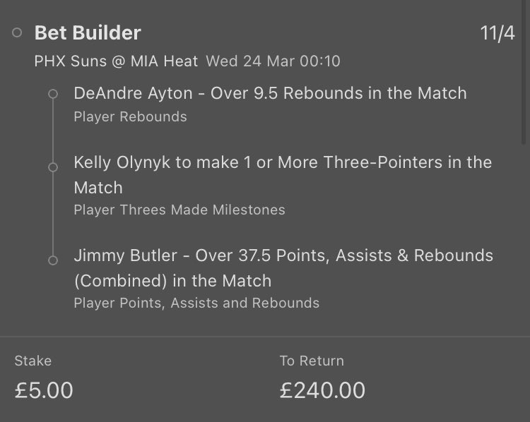 BuckandLoot's tweet photo. 47/1 BETBUILDER ACCA💥💥💥

We panicked! Genuinely think this has a chance to come in, low stakes only!

Units 0.25 - 47/1

#Freetip #basketballtwitter #nba #nbatip #punt #betting #miamiheat #Phoenixsuns https://t.co/Vyk881qEYN