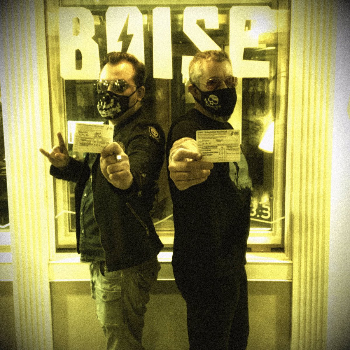 RiffHaven's tweet photo. Tune into @radioboise on Tuesday nights for your double dose of rock with Riff Haven and The Event Horizon Boogie. We got the cure for what ails you. Now fully vaccinated for your safety. #radioboise #riffhaven #eventhorizonboogie #getthatshot #doyourpart #vaxpack #nakeddenim https://t.co/iXbTBuJWr5