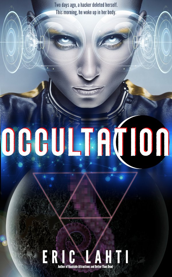 ericlahti1's tweet image. Because it's never too early, I've started experimenting with the cover for Occultation even though it's still quite a ways out. Not 100% pleased with the main font and not sure the digitized tentacle carries through like I'd like, but it's getting there.
What do y'all think?