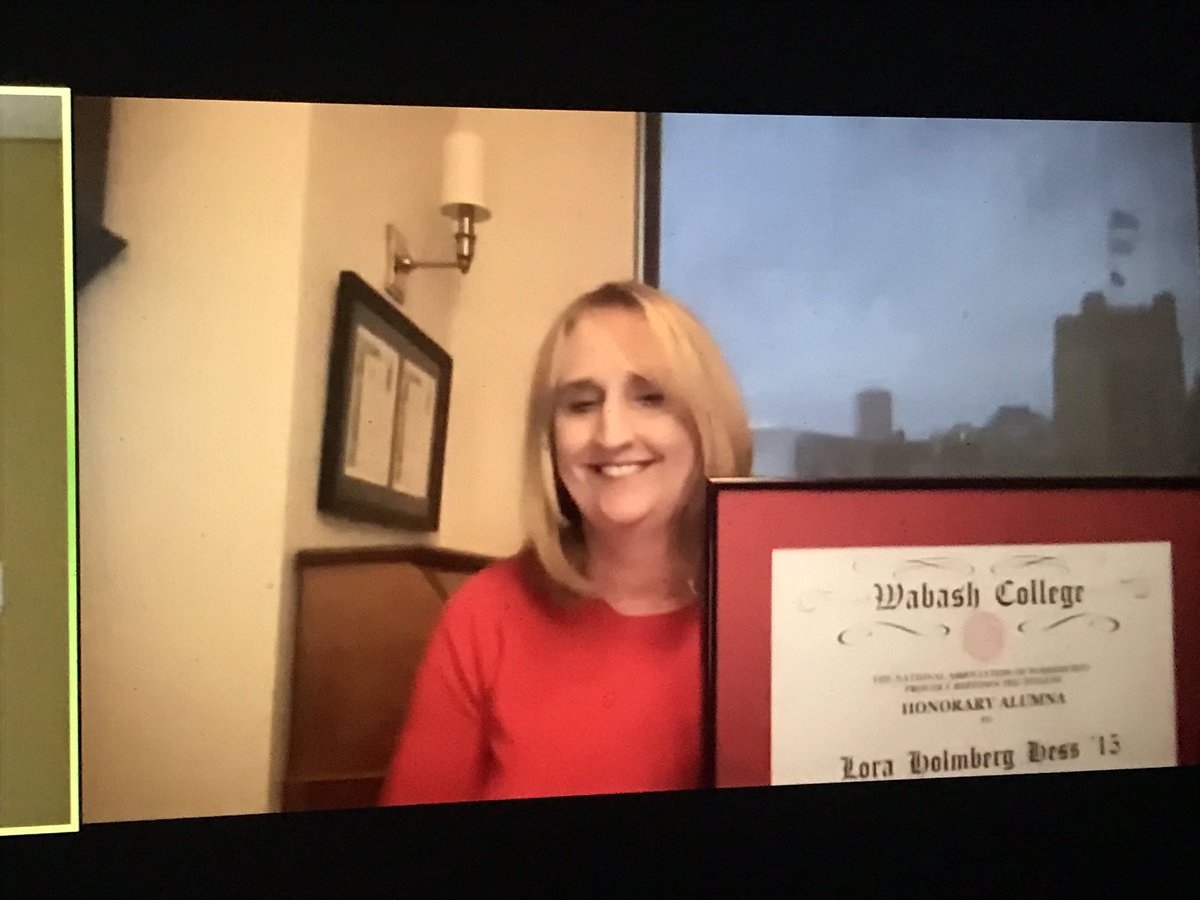 Woohooooo! <a href="/LoraHHess/">LoraHess</a> is an honorary alumnus of <a href="/WabashCollege/">Wabash College</a>! You did so much to advance equity &amp; to raise money to help our students. Thrilled to see your meaningful contributions recognized. ⭐️⭐️⭐️#WomenLead
