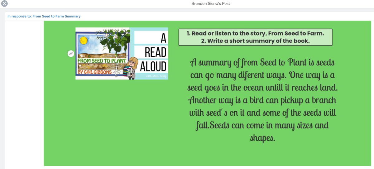 MayRanch's tweet photo. One of our Spring Into Gardening activities this week was to read/listen to the book From Seed to Plant and write/record a summary! Great job Elias and Brandon from Mrs. Reyes’ class #mresgarden #growperris #perristogether
@WholeKidsFnd @CAGreenRibbon @JMGKids @ValVerdeUSD https://t.co/h8UFpCcBPP