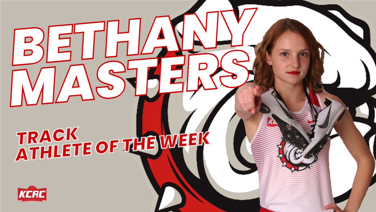 McPherson College XCTF (@mcpherson_xctf) on Twitter photo Congratulations to Bethany Masters, named <a href="/kcacsports/">Kansas Collegiate Athletic Conference</a> Women's Track Athlete of the Week. She finished atop the podium in the 400m Hurdles this past weekend at Pratt, and has the 6th fastest time in the NAIA so far this season. #BulldogPride Congratulations to Bethany Masters, named <a href="/kcacsports/">Kansas Collegiate Athletic Conference</a> Women's Track Athlete of the Week. She finished atop the podium in the 400m Hurdles this past weekend at Pratt, and has the 6th fastest time in the NAIA so far this season. #BulldogPride