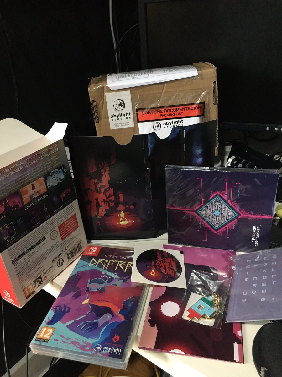 RememberTuvix's tweet photo. Gear is here; I’m ready for Judgement. Finishing the no upgrades full wallet run tonight. After that, I’ll be streaming a NG+ No shop full wallet no damage run. I think it’ll take around 173 tries. #hyperlightdrifter #NintendoSwitch https://t.co/SfSMeBjlHA