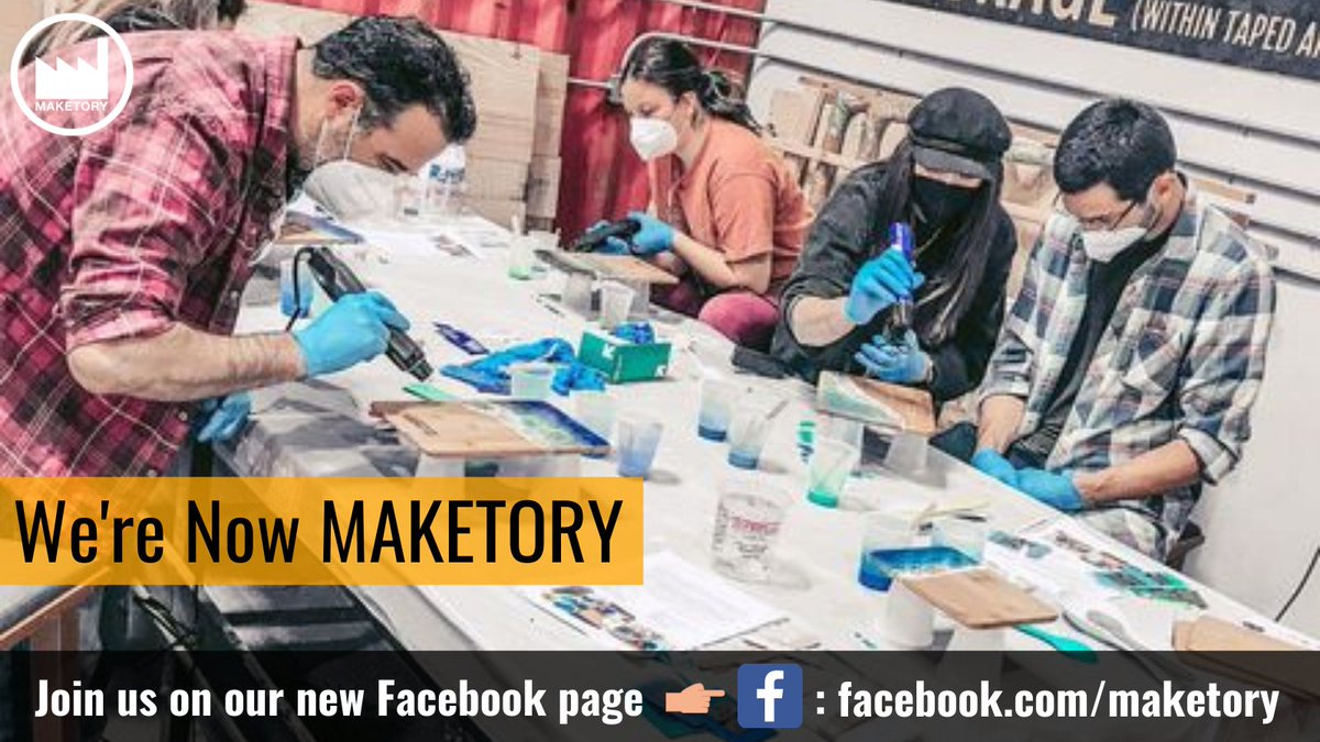MakerPlace's tweet image. Did you know that we’re now @Maketory? We’d love to have you join us and other #Makers on our NEW Facebook page: bit.ly/3sIJ2Ic #epoxy #workshop