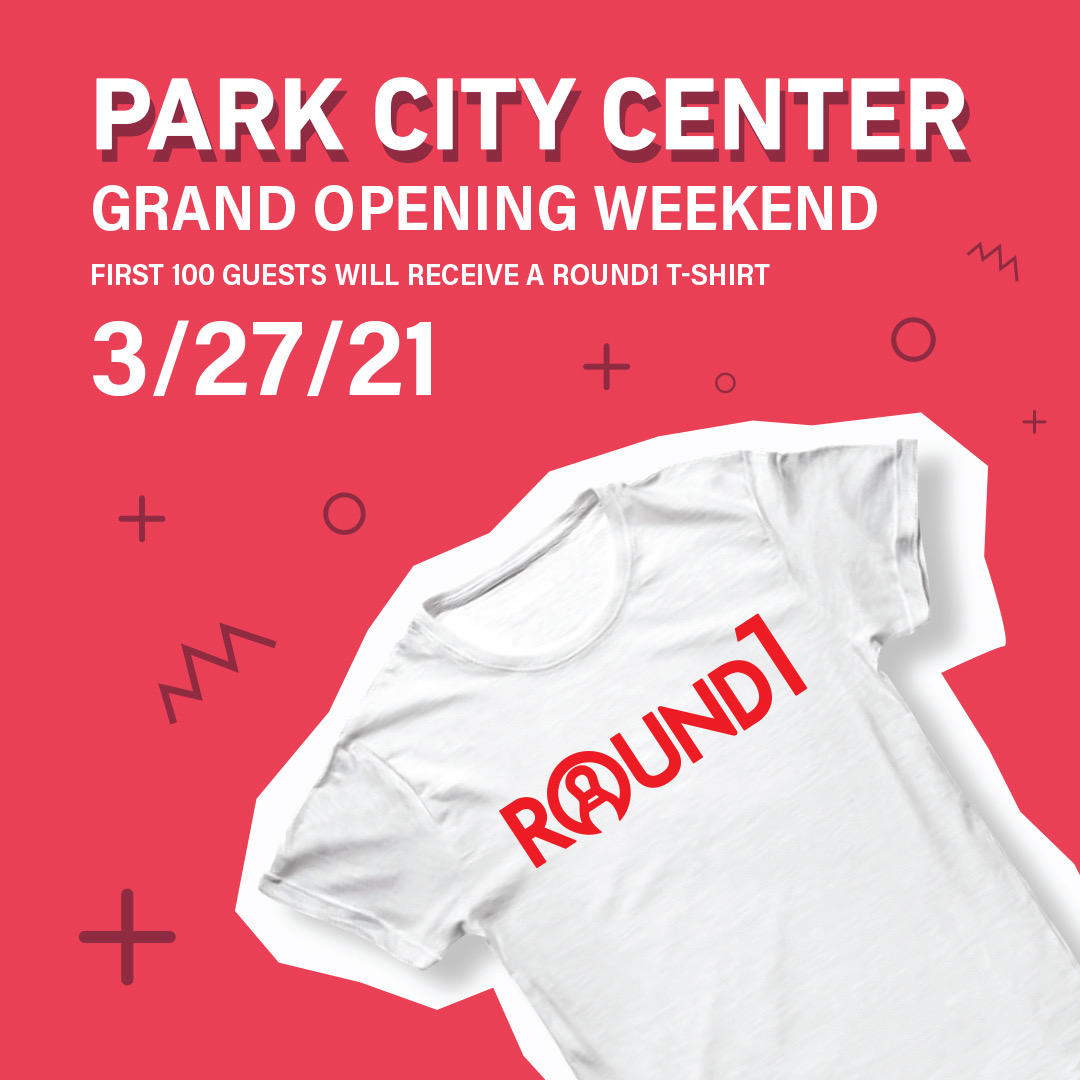 Round1USA's tweet photo. ๐จ #4DAYSLEFT ๐จ
In honor of our Grand Opening weekend at @ParkCityCenter, the first 100 guests will receive a Round1 t-shirt! ๐โจ๐
See how we're #playingitsafe: https://t.co/fejAjRqyA6
#spochacountdown https://t.co/huFVdAZsrY