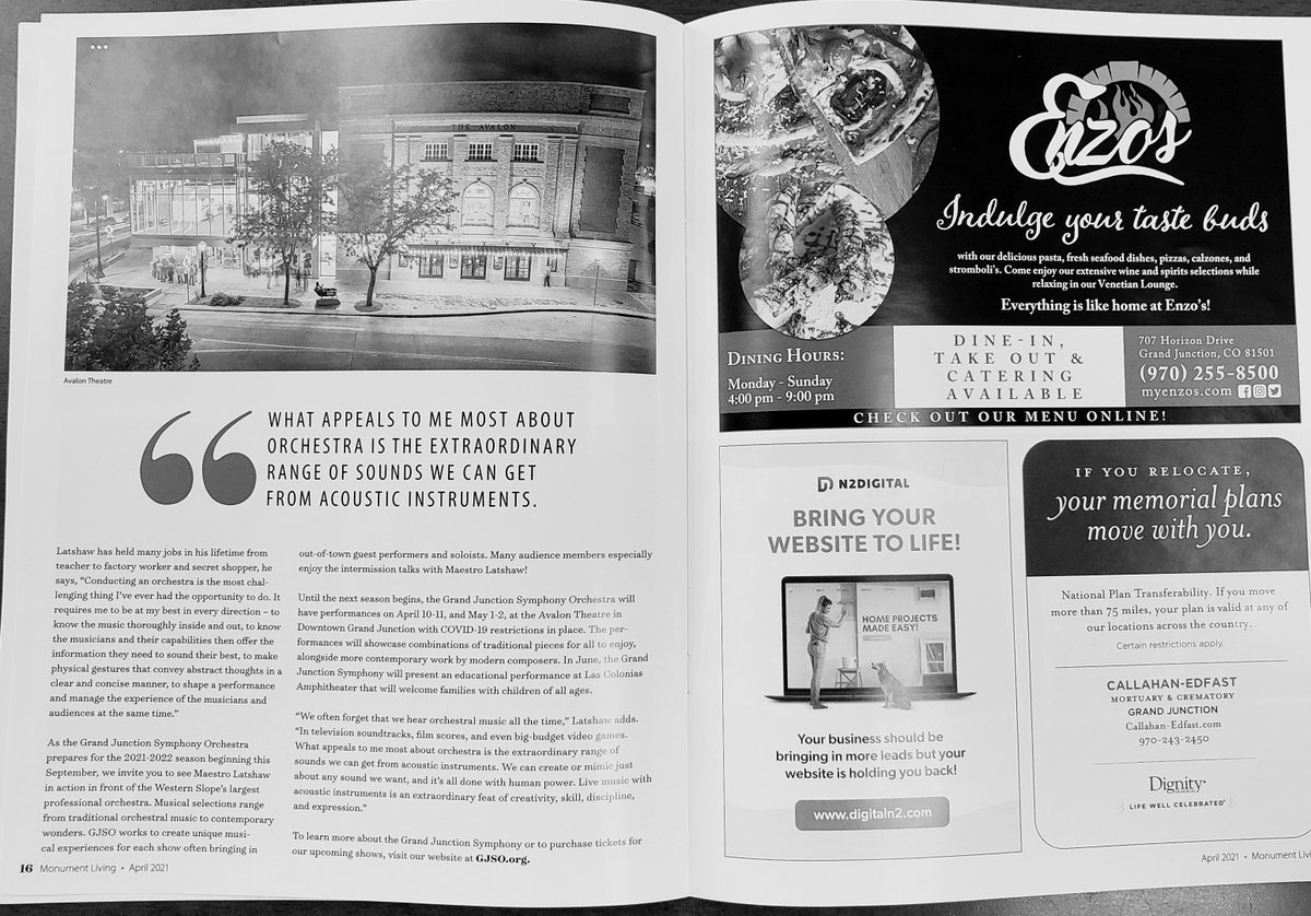 gjso's tweet photo. Music Director/Maestro, Charles Latshaw, is highlighted in this month's Monument Living Magazine!
#GJSO #GrandJunction #MonumentLiving https://t.co/FBAxJIGmvZ