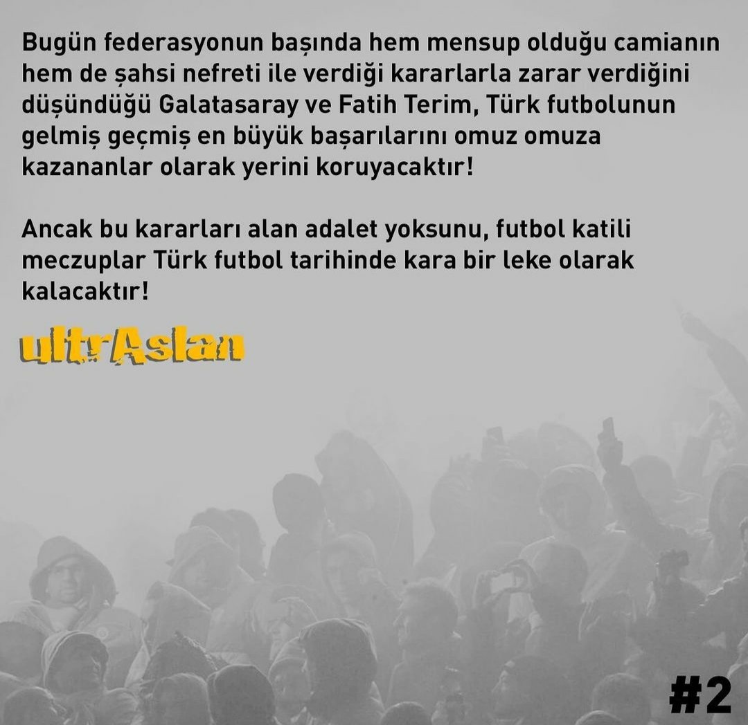 Ancak bu kararları alan adalet yoksunu, futbol katili meczuplar Türk futbol tarihinde kara bir leke olarak kalacaktır!
#SizHepinizBizGalatasaray

#uAYurtiçi