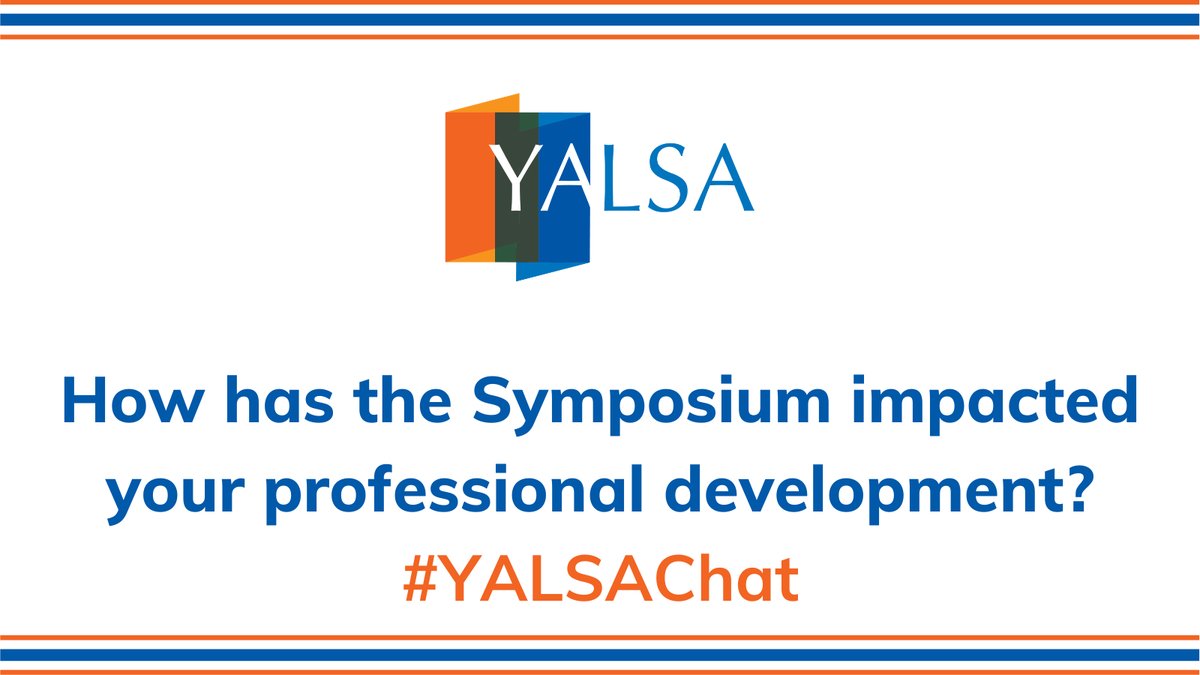 yalsa's tweet photo. 4. How has the Symposium impacted your professional development?
Don't forget to use #YALSAChat in your reply! https://t.co/3purNjXdLZ