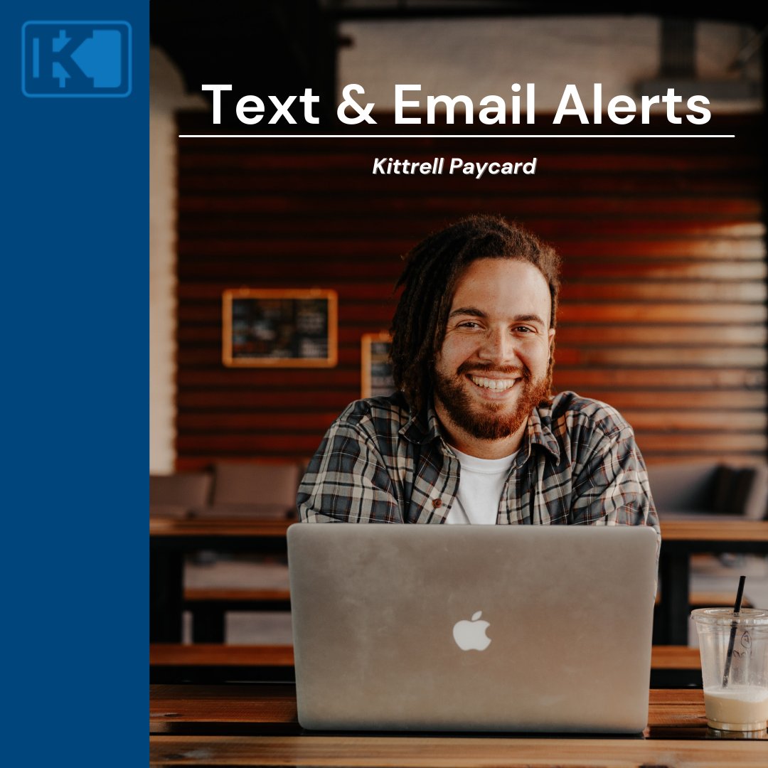 KittrellCard's tweet photo. Cardholders can now set up Text &amp; Email Alerts with just a few easy steps.

Just login to https://t.co/VegTTKWiTf, verify your contact information, then select your preferred alert options.

#KittrellPaycard #Paycard #Staffing #Payroll https://t.co/mzDhqHH1SK