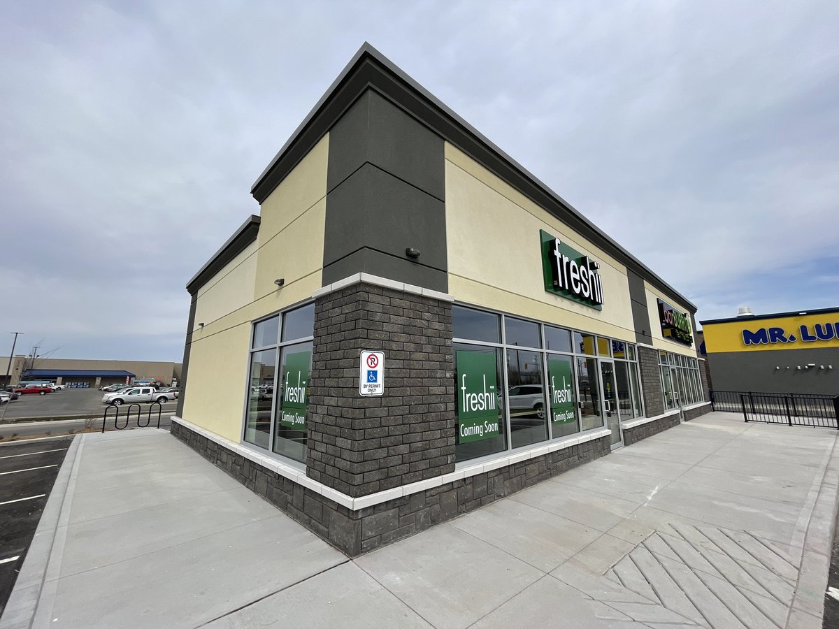 VicanoConstruct's tweet photo. Project Completion Alert: This design-build was completed 2 months ahead of schedule. Welcome @freshii and @Bar_Burrito to their new home in @CityofBrantford https://t.co/55xpE84wwm