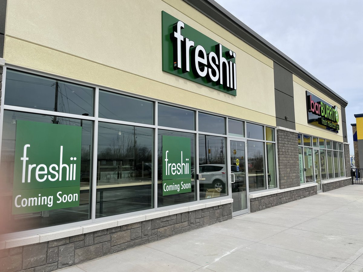 VicanoConstruct's tweet photo. Project Completion Alert: This design-build was completed 2 months ahead of schedule. Welcome @freshii and @Bar_Burrito to their new home in @CityofBrantford https://t.co/55xpE84wwm