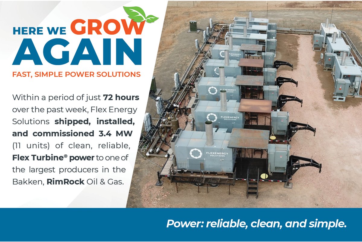 Flex_Leasing's tweet photo. Talk about simple: 3.4 megawatts of power delivered to a remote ND site in fewer than 3 days! Great work by our Operations and Service Team! https://t.co/9deZbnpdTK #powersolutions #resiliency #cleanenergytechnologies https://t.co/iyhWSK22lB