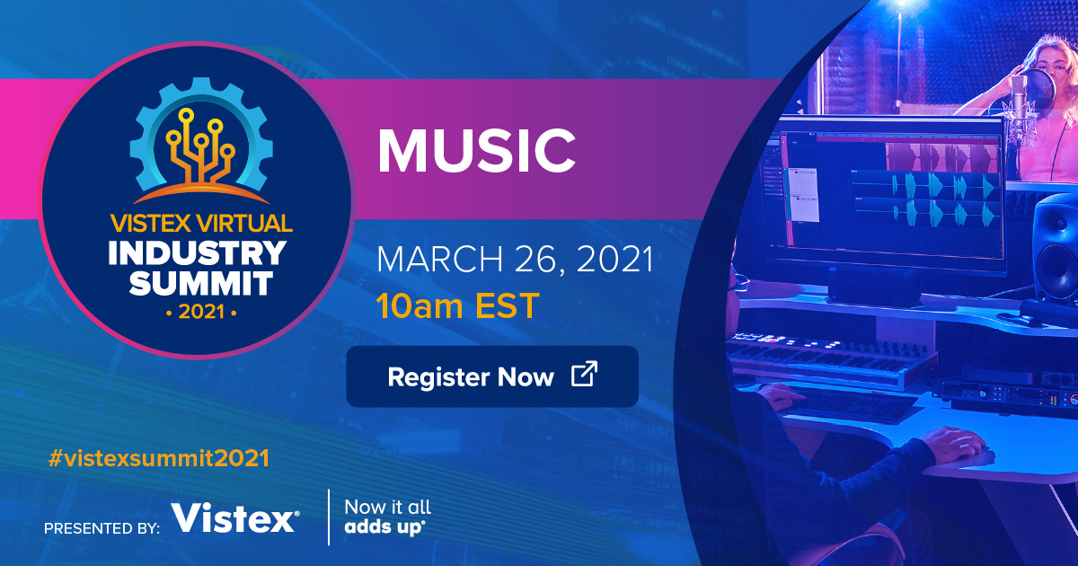VistexMusic's tweet photo. We are live in 2 days, 18 hours, 27 minutes, and 10 seconds! This Friday, March 26th, don't miss some of the hottest names in the #musicindustry discuss the #music industry today and where it's headed. Reserve your spot: https://t.co/ulDBmmik5d #vistexsummit2021 🎧🎶 https://t.co/wWSZ3jzHAB