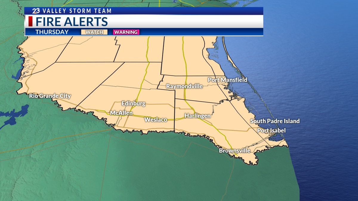 kveotv23's tweet photo. FIRE WEATHER WATCH - issued for Thursday as hot, dry air along with gusty winds create significant fire spread/danger concerns. https://t.co/sQucUyBsey