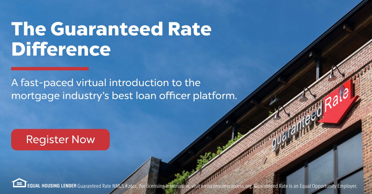 More top producers call Guaranteed Rate home, and that's no coincidence. Join us for a confidential, fast-paced virtual introduction to the industry’s best loan officer platform.  

Register now for an upcoming session. register.gotowebinar.com/rt/83826286819…