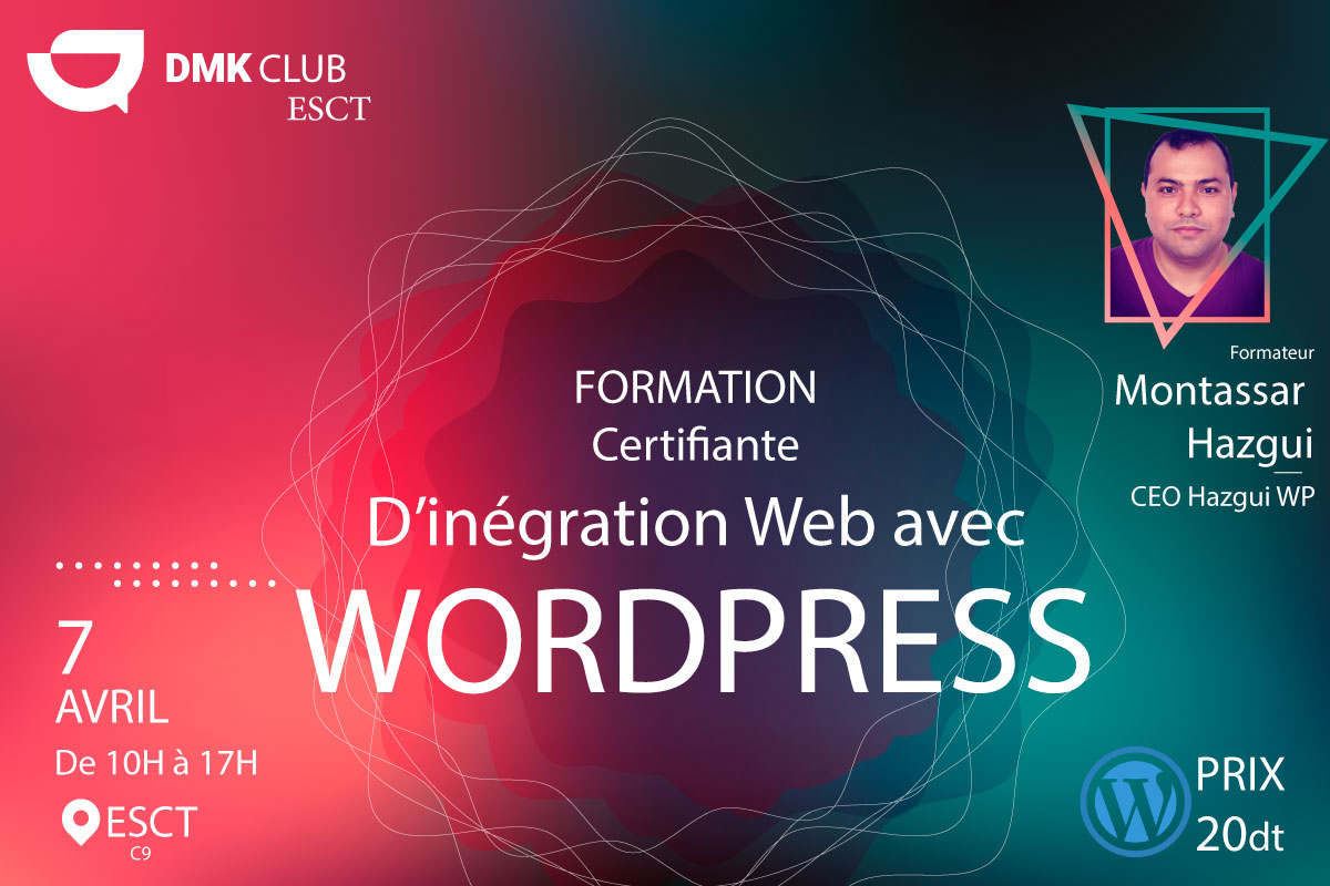 DmkEsct's tweet photo. Enrichissez votre CV avec une journée de formation certifiante en WordPress pour la création de sites web.
Avec notre formateur expert Montassar Hazgui 👌

#dmkclubesct #wordpress #formation https://t.co/IwvUh4nHW8