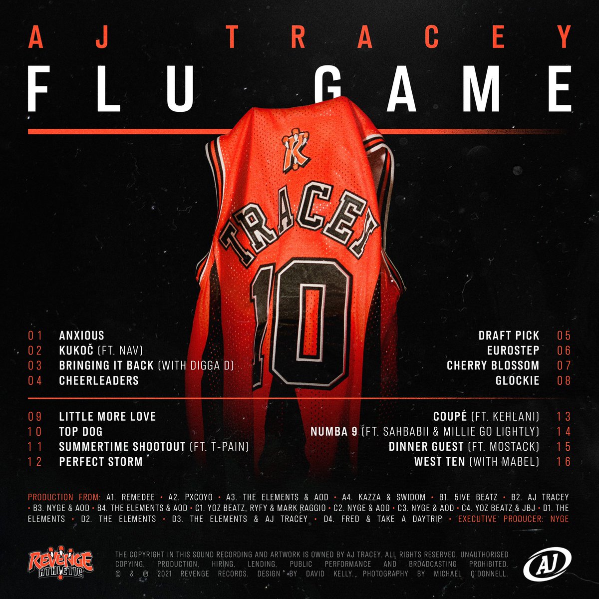 ajtracey's tweet photo. my second album 'flu game' is out april 16th 🏀 which track you lookin forward to the most? ⛹🏽‍♂️ https://t.co/S9rVTfcNba
