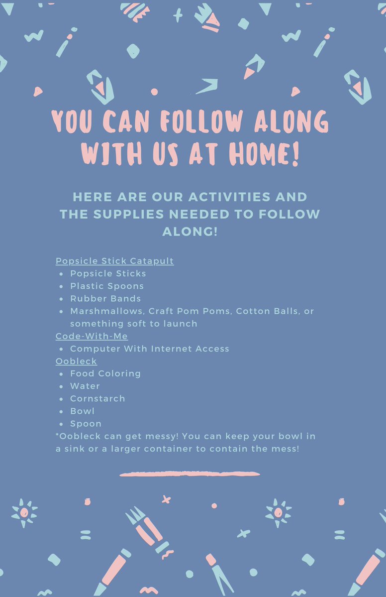 Friends we're making science crafts again! Mark your calendars for April 7th at 5:30! Anyone is welcome to join us! 

Materials and information are listed in the images below!