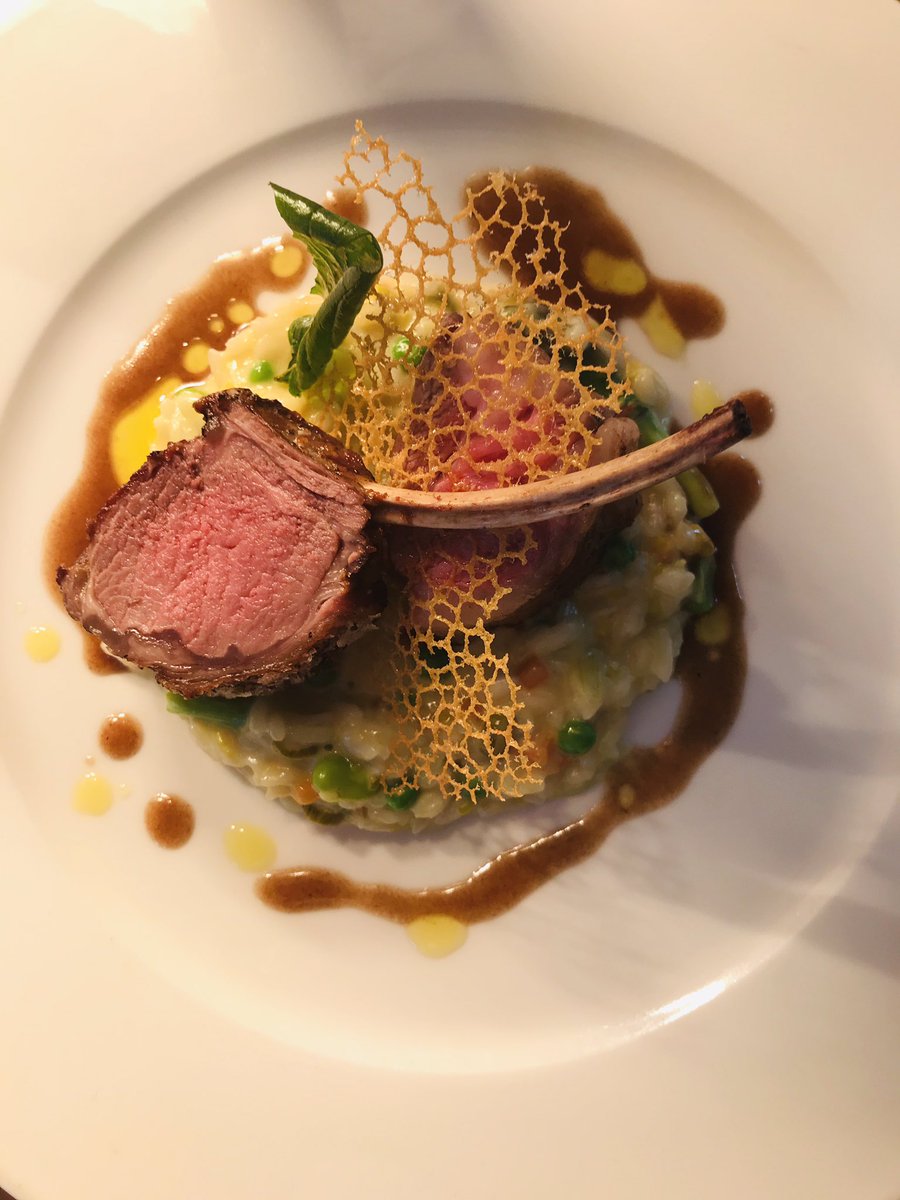Paultaylorchef's tweet photo. Level 3’s working with lamb today. Roast rack &amp; red wine poached rump, asparagus &amp; mature cheddar risotto, saffron tuile &amp; jus gras https://t.co/TO2UiEg2jE