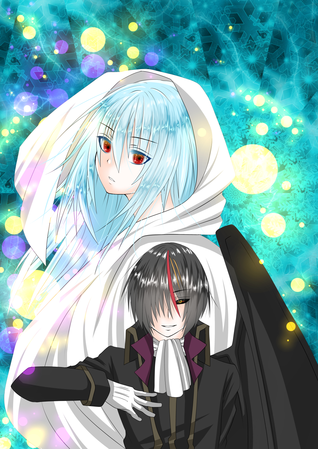 栗団子屋ソラ 下描き中 35話 タグでツイートする前に タグ無しで感想を言っちゃったから イラストのみポイ リムル様の眼の色をラファエルさん仕様に 塗り直し背景も変えた 紫色の光は 媒体によって眼の色が違うのは面白い あとディアブロがようやく出