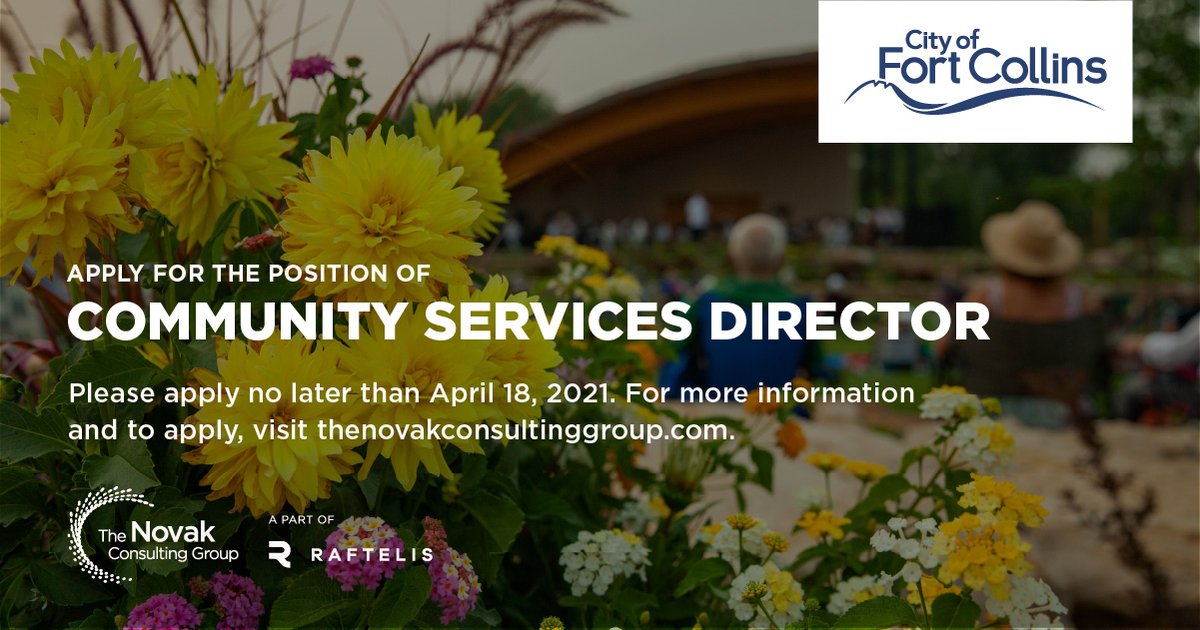 Raftelis's tweet photo. Are you searching for a position that brings value to your community? @fortcollinsgov is seeking a Community Services Director to oversee a variety of departments that contribute to the City’s reputation as a destination community. https://t.co/a91ArgBIrV https://t.co/ksJzodHwND