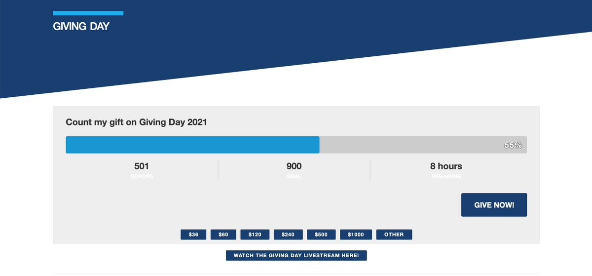 unealumni's tweet photo. We just crossed 500 GIVING DAY DONORS! #OneTwoGiveBlue
Help us get to 900 donors to unlock a $10K gift at: https://t.co/rV5E1TvWf5 https://t.co/63ThPb0S0M