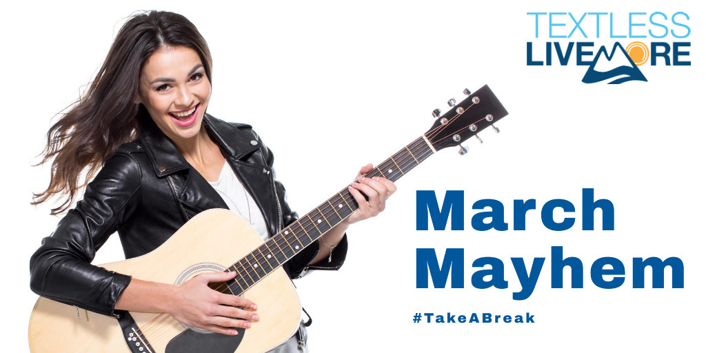 ACTMOPrevention's tweet photo. Take some time this month to check in with your mental health and wellbeing. Take a break from your phone and social media and do something you love. #MarchMayhem #TakeABreak #TextlessLiveMore https://t.co/wLWilFEfyf