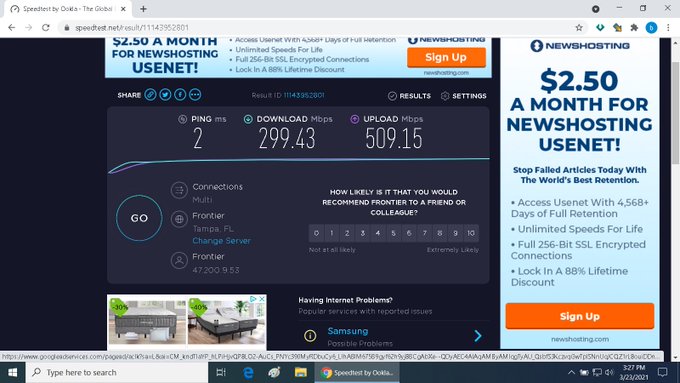 Made the switch to @FrontierCorp  fiber internet today, pretty awesome. https://t.co/8Orj56OIUr<a class="tags" target="_blank" title="On Twitter" href="/?out=eyJ0eXAiOiJKV1QiLCJhbGciOiJIUzUxMiJ9.eyJpYXQiOjE3MjE1Mjk4NDMsImlzcyI6InR3cG9ybnN0YXJzLmNvbSIsIm5iZiI6MTcyMTUyOTg0MywiZXhwIjoxNzUzMDY1ODQzLCJyZWRpcmVjdF91cmwiOiJodHRwczovL3R3aXR0ZXIuY29tL0Zyb250aWVyQ29ycCJ9.JpER0-KvMrK41uVWDT5LTzaGozERnue41mjGS1NWtHZaKi7CkKf8VJLKYJmpSa8odiulGRLFET4NLC9-0sTxkA">@FrontierCorp</a><a href="/tag/mytwitteranniversary"class="tags"><span>#mytwitteranniversary</span></a>