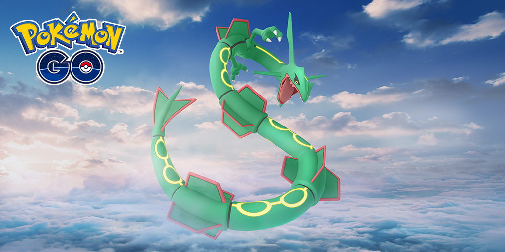 PokemonGoApp's tweet photo. Get ready for more legendary appearances during the Season of Legends! 🤩 

Rayquaza, the Sky High Pokémon, will be appearing in raids during the Weather Week event! 
https://t.co/MTuhJ4X3Ml https://t.co/qtgD2uT2Uu