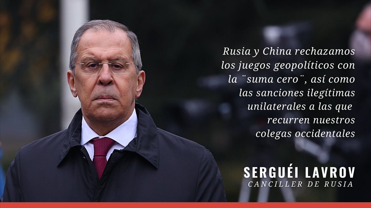 mae_rusia's tweet photo. 💬 Serguéi #Lavrov: 🇷🇺#Rusia y 🇨🇳#China hemos indicado el carácter destructivo de las intenciones de 🇺🇸#EEUU de socavar el papel protagónico de la 🇺🇳#ONU y la arquitectura mundial basada en el derecho internacional.

🔗 https://t.co/vE6vv26aK0 https://t.co/QGcTs2zfDB
