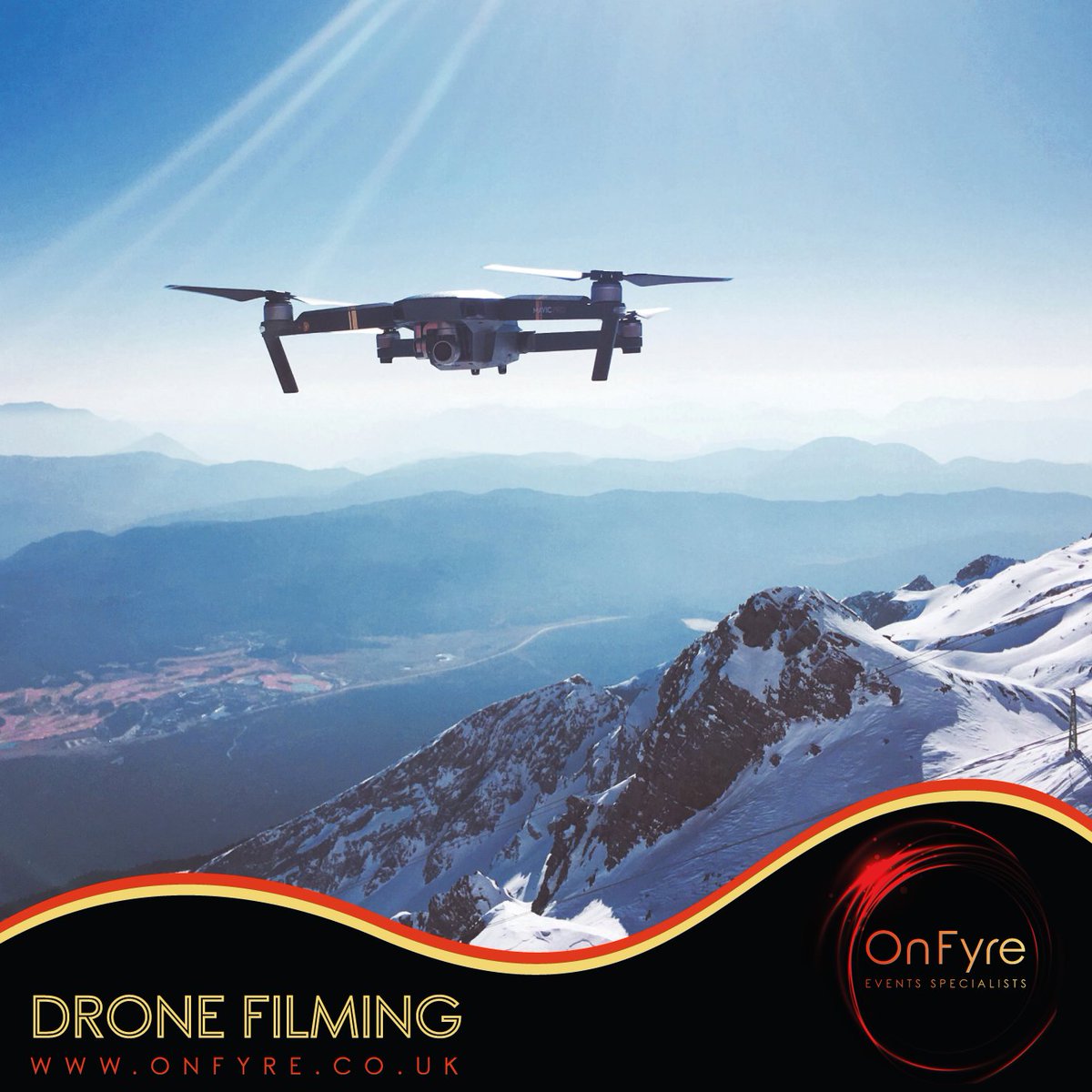 OnFyre - Drone Filming 🔥

Is the new and upcoming trend to record your video. If you need to hire a drone with a camera, you have found the right service. We have trained professionals with brand new gear that is able to travel around the UK to capture your moment.