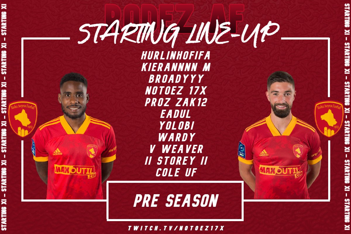 Teamsheet for sesh tonight