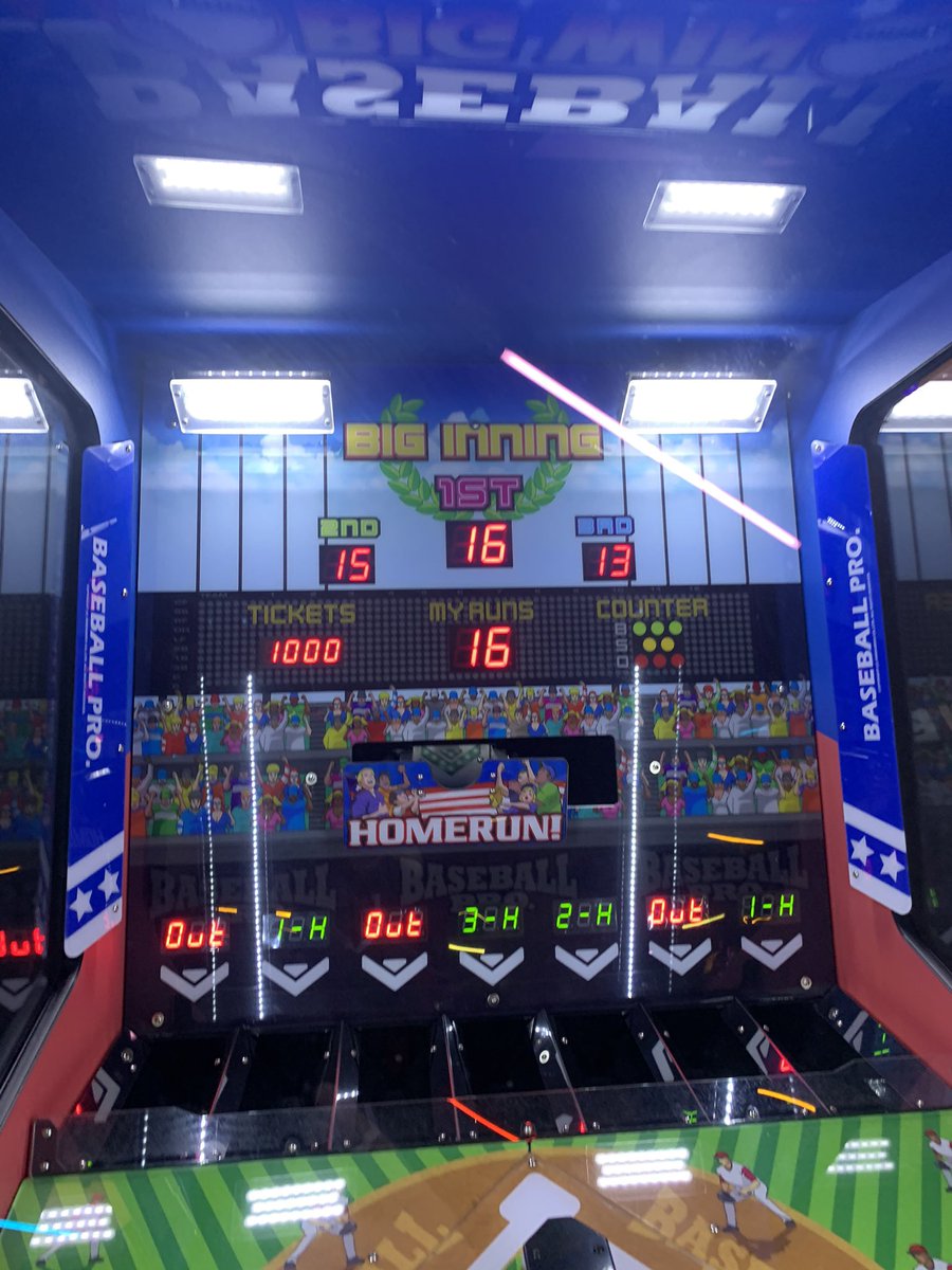 KaidenFisher2's tweet photo. I set a new Baseball Pro record at the arcade https://t.co/gTygqUyo8r