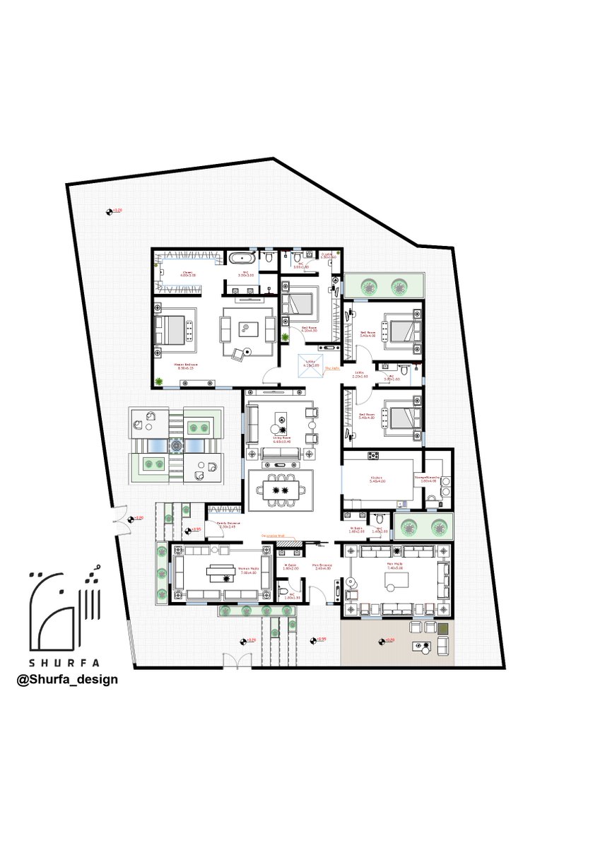 Shurfa_design's tweet photo. من اخر اعمالنا تصميم فيلا دور ارضي على مساحة 870م2

#تصميم_معماري #تصميم_داخلي #مخططات_فلل https://t.co/fGzOvTgerc