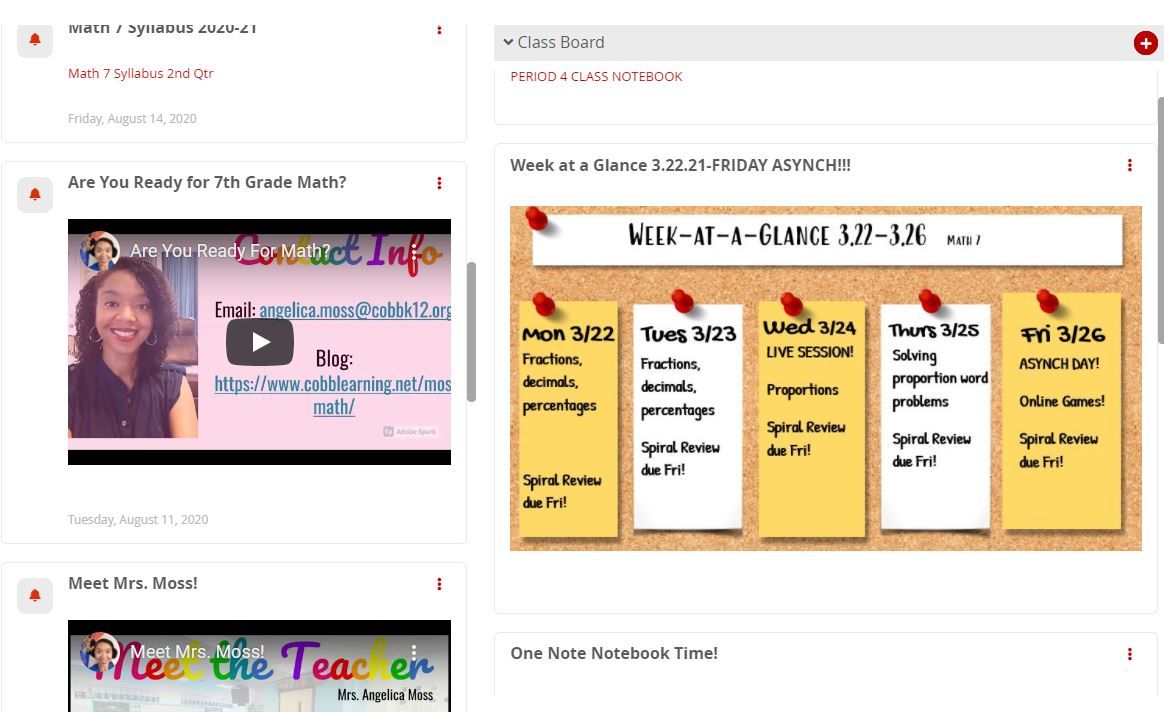 menelson511's tweet photo. Special Shout-Out to Angelica Moss @mossteachlead for her AMAZING YouTube Teaching Channel and also her use of the Announcement and Class Board areas in CTLS. They are very interactive and informative for Ss! @PalmerMiddle #CobbInTech #CTLSLearn https://t.co/krEH4AmMkZ