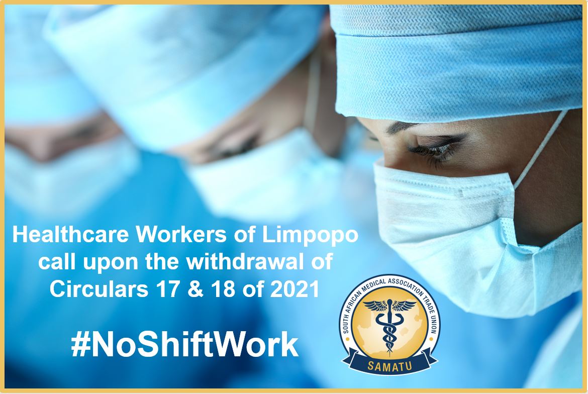 ReboneNemaunga1's tweet photo. #NoShiftWork
The department of health Limpopo has shown complete disregard for patient care and blatant disrespect for its workers. In the middle of a pandemic. No risk allowence, no equipment and drugs, poor ambulance system, no increase. Now forcing impractical shift system https://t.co/3Kf5qjJgJo