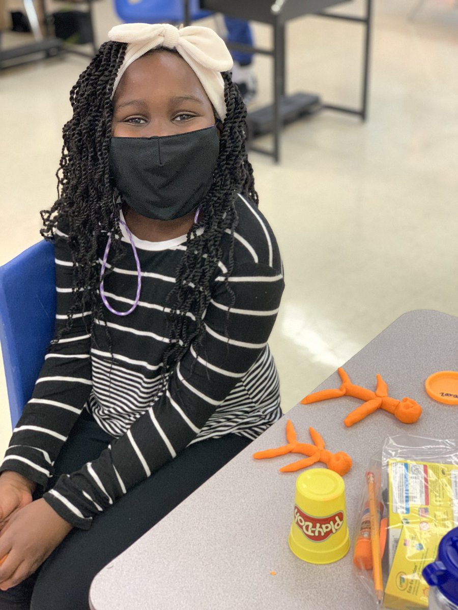 msgoldygraham's tweet photo. The play dough challenge was to “create something you missed the most about being IN school”....friends it was. It feels good to be back together. @LPASlou #lpaspride https://t.co/qNzDHOMU7G