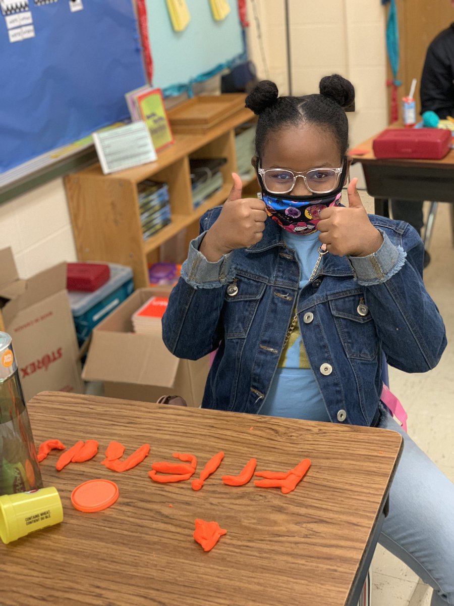 msgoldygraham's tweet photo. The play dough challenge was to “create something you missed the most about being IN school”....friends it was. It feels good to be back together. @LPASlou #lpaspride https://t.co/qNzDHOMU7G