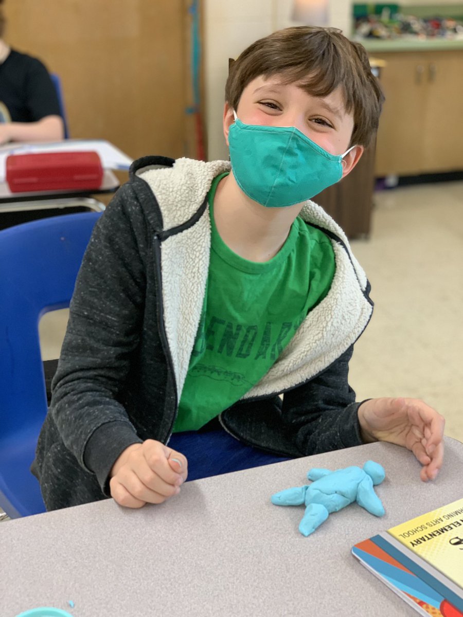 msgoldygraham's tweet photo. The play dough challenge was to “create something you missed the most about being IN school”....friends it was. It feels good to be back together. @LPASlou #lpaspride https://t.co/qNzDHOMU7G