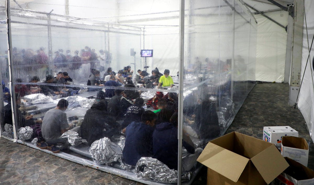 YourAnonNews's tweet photo. Biden's f*cking 'temporary' facilities/cages for migrants.

P: Reuters https://t.co/sgu3hnKGuM