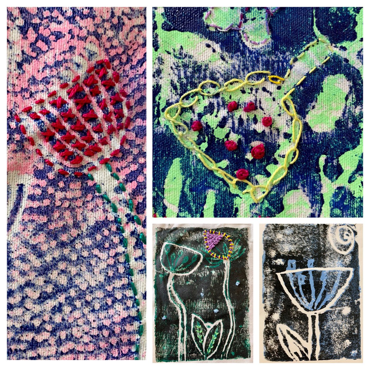 CastlefordDT's tweet photo. Well done Year 9 Textiles. Stunning lino prints based on @angielewin we cannot wait to see how these develop #embroidery #sewing #design #craft #embellish #crossstitch #chainstitch #frenchknot #linoprint #print https://t.co/cak3AFPDD0