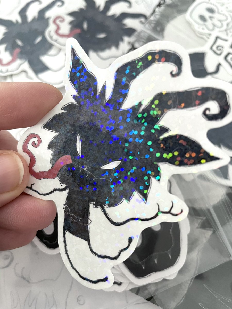 Trying to make the best of what I have.. I’m adding in all of my hand cut stickers as freebies with sticker orders from my Creepy Crafters shop. These are the stickers I’ve been showing. They’re paper backed and some were design experiments. This is just a sampling! 🖤