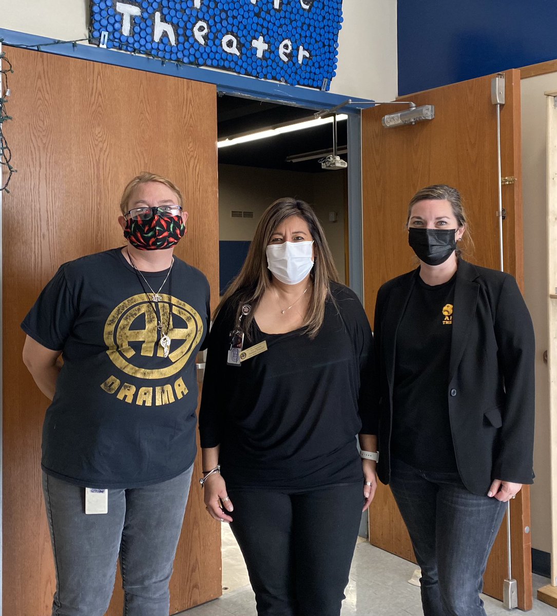 AHJSTheatre's tweet photo. Our admin knows what it's like to work behind the scenes! #techtheatretuesday #TIOS2021 #TxTIOS #TIOS_March #AHISD #dressupweek @gomez_rene1010 @AHJSAcaDean @MsAguirreLiz https://t.co/I984GQ3Uap