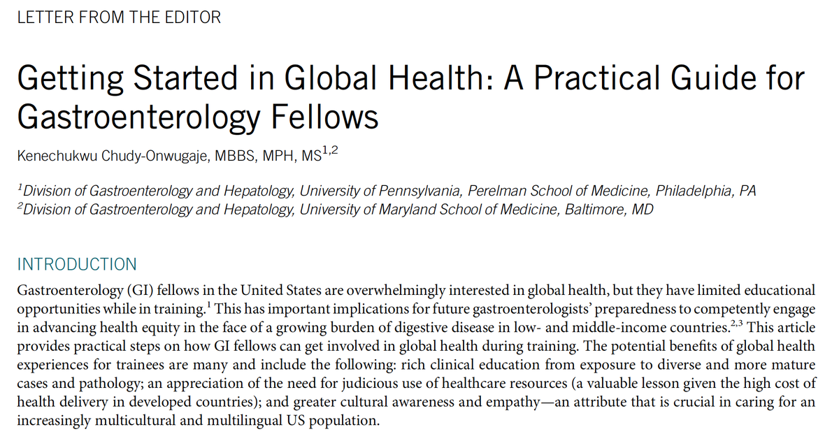 KeneChudyMD's tweet photo. Excited to share my editorial @AmCollegeGastro ACGCRJ

GI trainees are interested in global health but have limited avenues to explore this 

I share pointers on getting started in GI-focused GH activities. 

https://t.co/JafY17giCW

@RobertoSimonsMD @AhmadBazarbashi @UPennCGH https://t.co/Iv4aewowg4