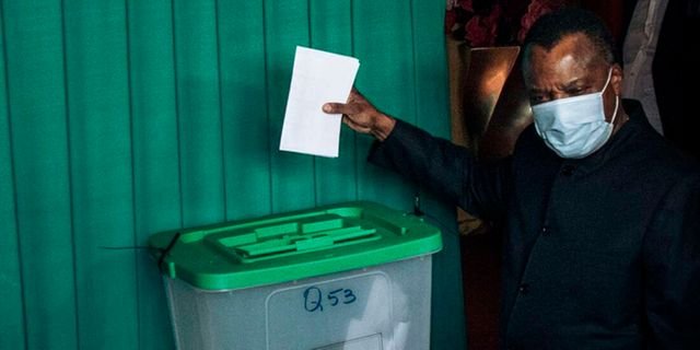 NationBreaking's tweet photo. CONGO'S PRESIDENT Denis Sassou Nguesso wins another five-year term to extend his more than three decades rule. https://t.co/9BWskbDvBb